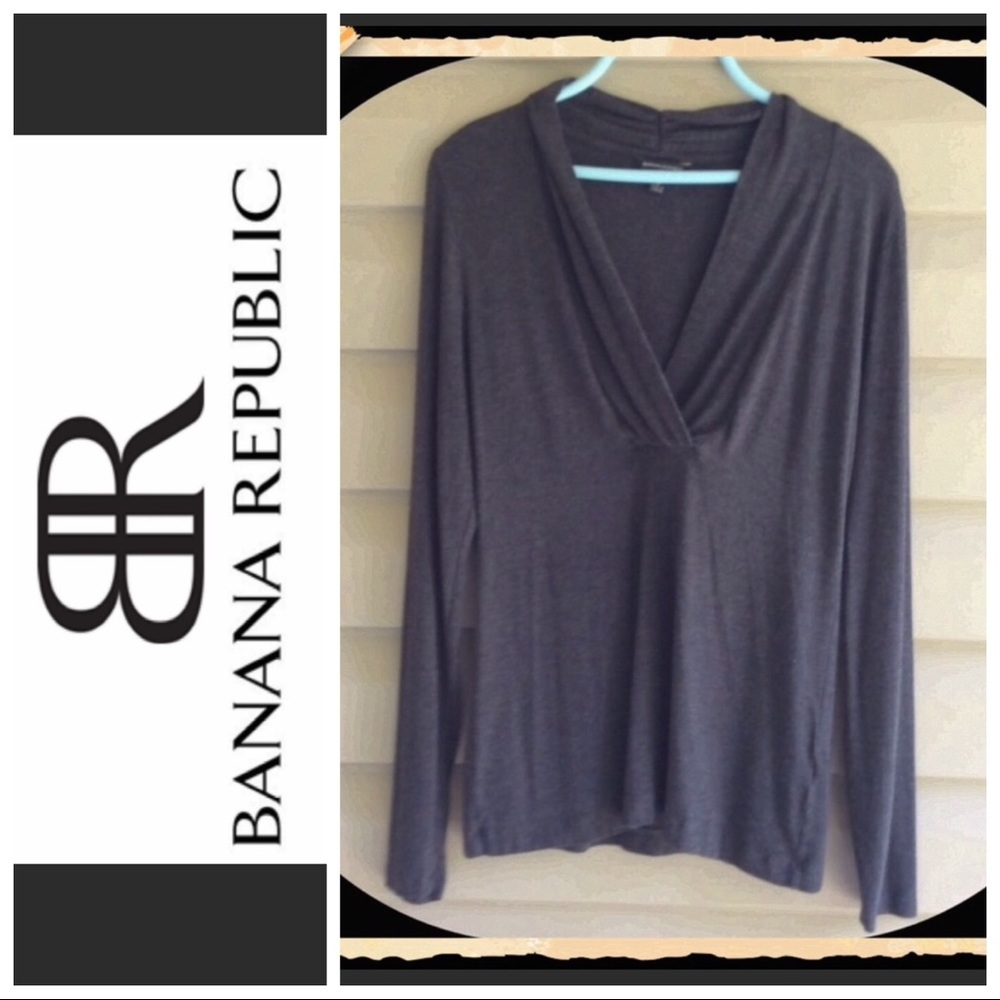 Banana Republic Soft Grey Knit Top